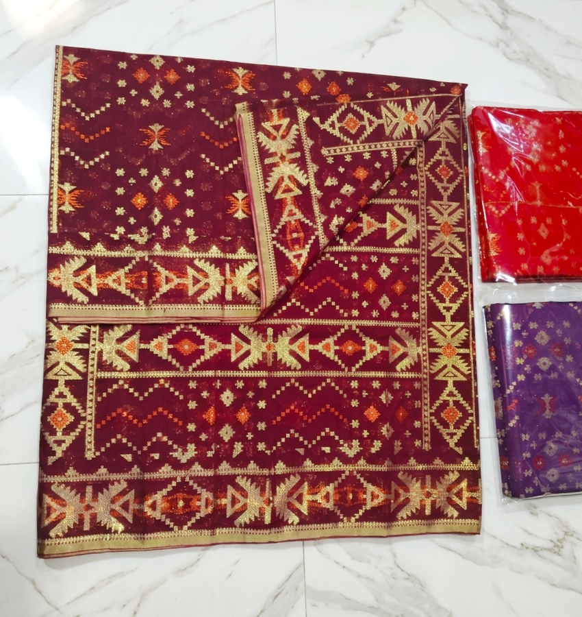 প্রিমিয়াম টেনসিল জরি জামদানি শাড়ি